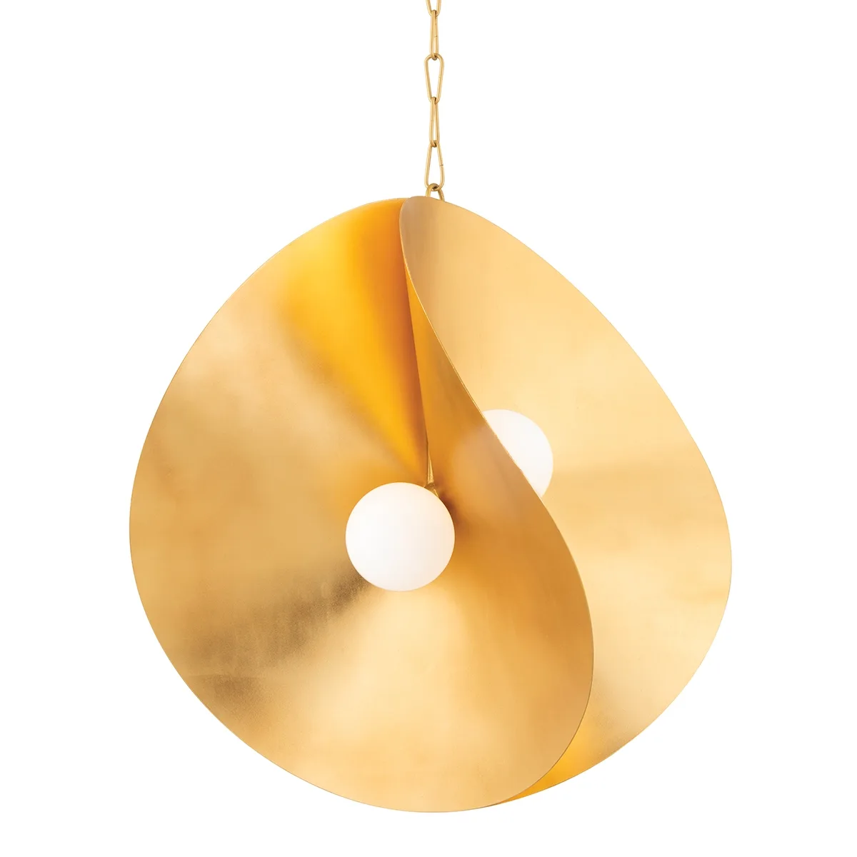 Peony LED Pendant in Gold Leaf