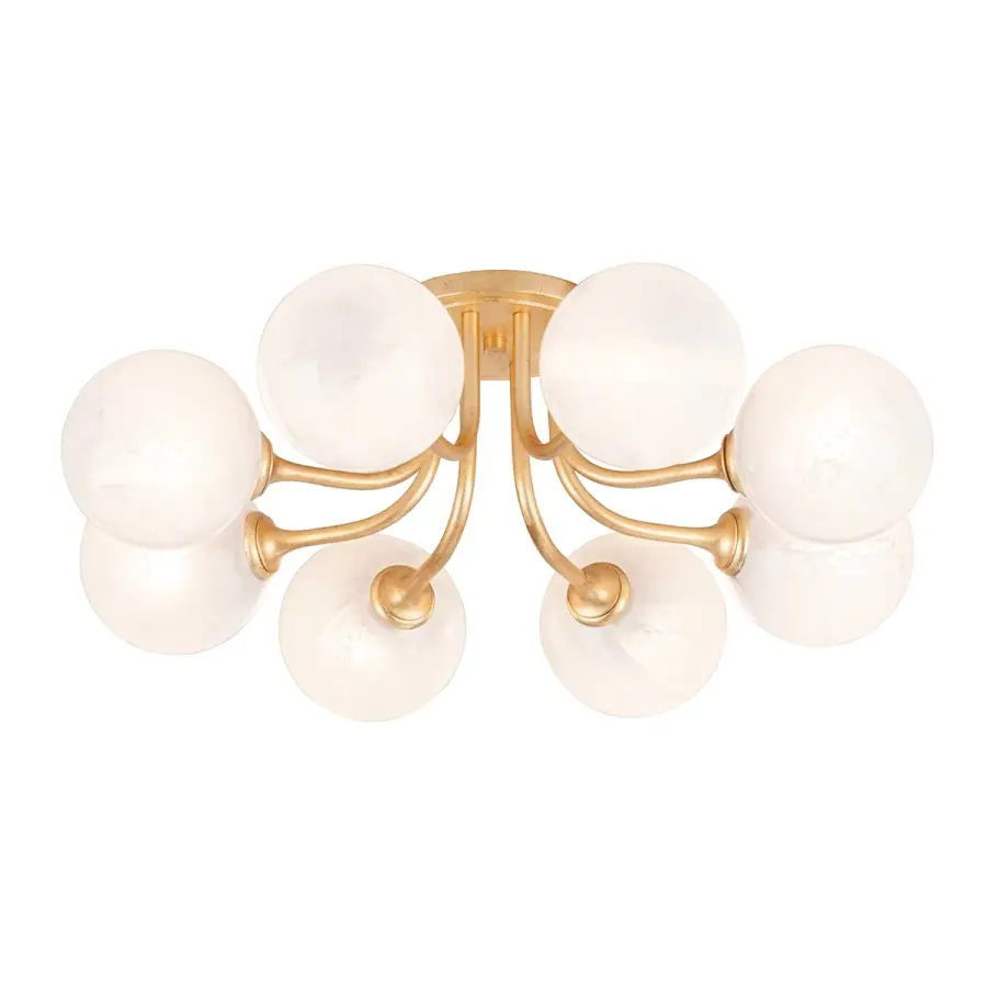 Onyx 8-Light LED Semi Flush Mount in Vintage Gold Leaf