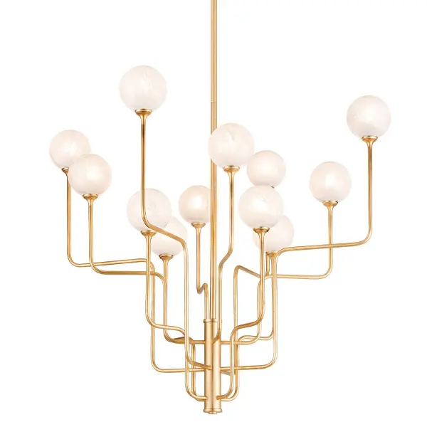 Onyx 12-Light LED Chandelier in Vintage Gold Leaf