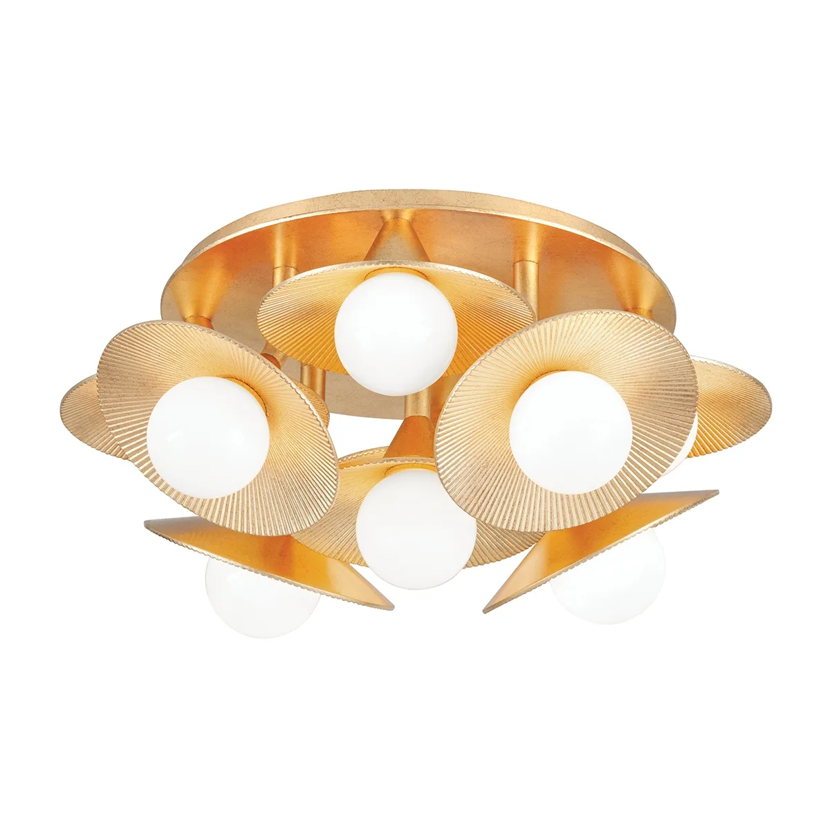 Emerald LED Semi Flush Mount in Vintage Gold Leaf
