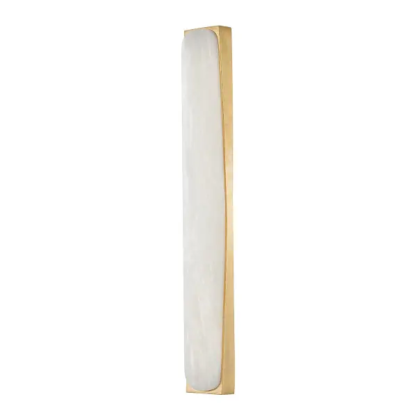 The Millie LED vanity light combines clean contemporary design with luxurious Spanish alabaster. Its vintage brass frame and integrated LED create a warm, inviting ambiance perfect for modern bathrooms.
