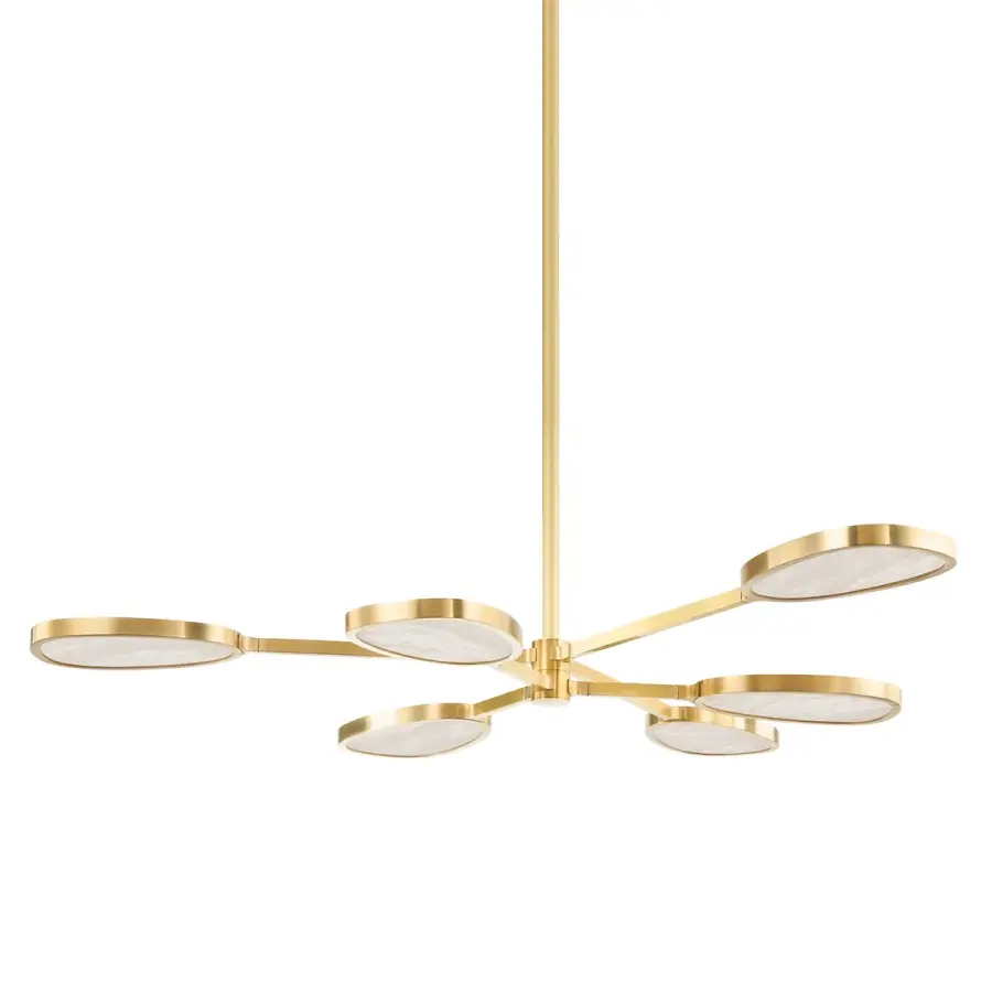 Patras LED Chandelier in Vintage Brass