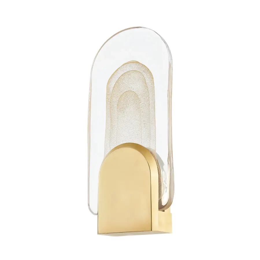 Morganite LED Wall Sconce in Vintage Brass