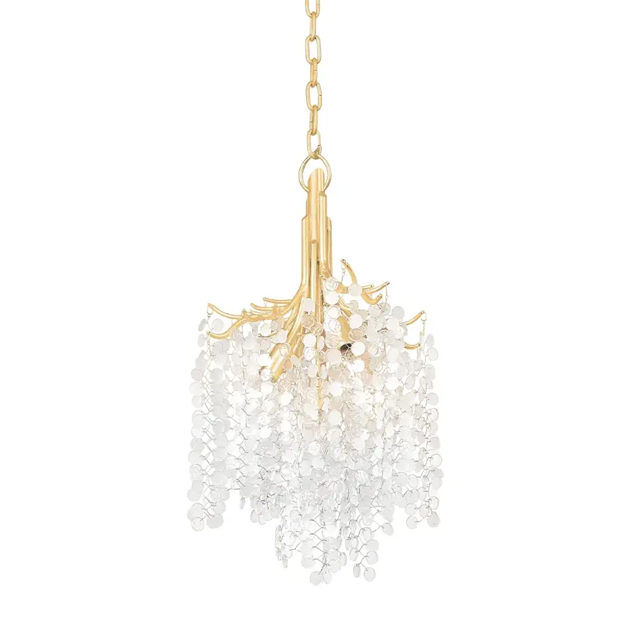 Genoa Five Light Chandelier in Gold Leaf