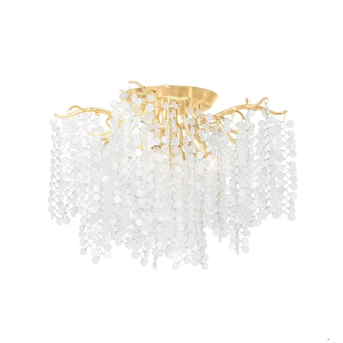 Genoa Five Light Semi Flush Mount in Gold Leaf