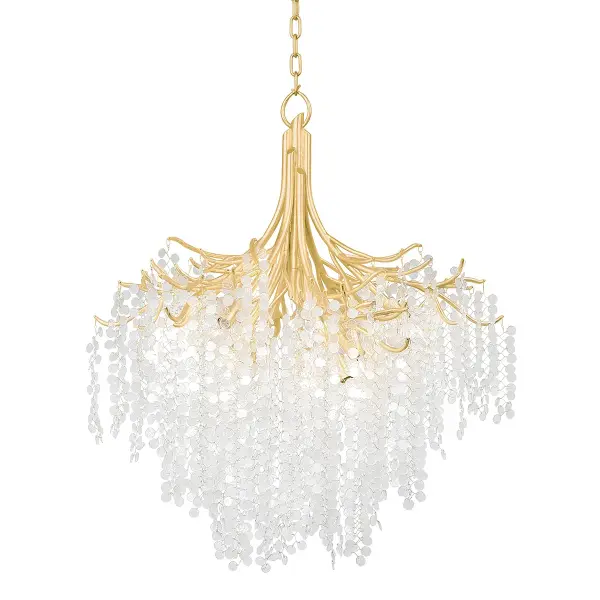 Genoa Nine Light Chandelier in Gold Leaf