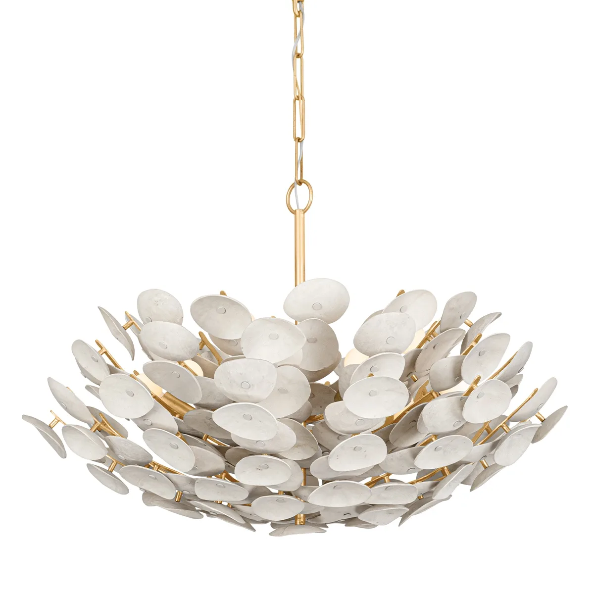 Aimi Nine Light Chandelier in Vintage Gold Leaf