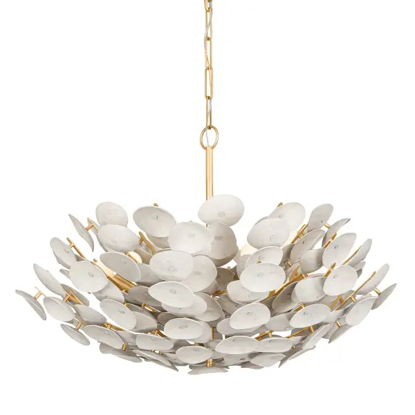 Aimi Nine Light Chandelier in Vintage Gold Leaf