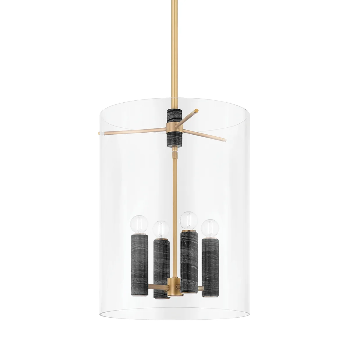 Adonis Four Light Lantern in Vintage Brass
