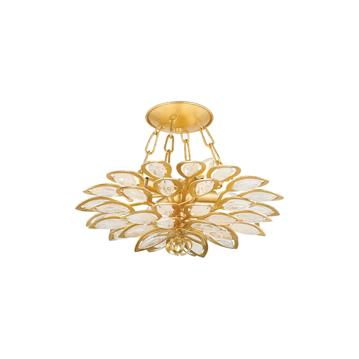 Vittoria Four Light Semi Flush Mount in Gold Leaf