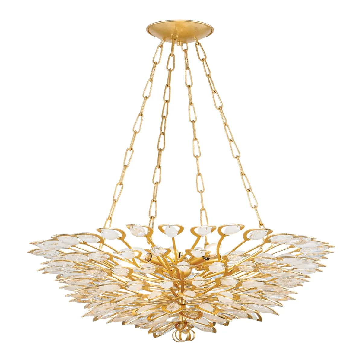 Vittoria Eight Light Chandelier in Gold Leaf