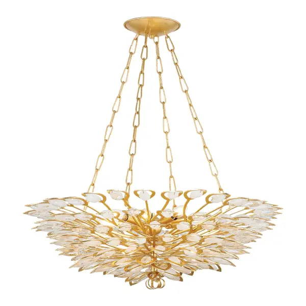 Vittoria Eight Light Chandelier in Gold Leaf