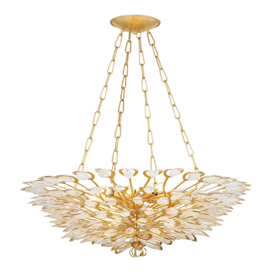 Vittoria Eight Light Chandelier in Gold Leaf