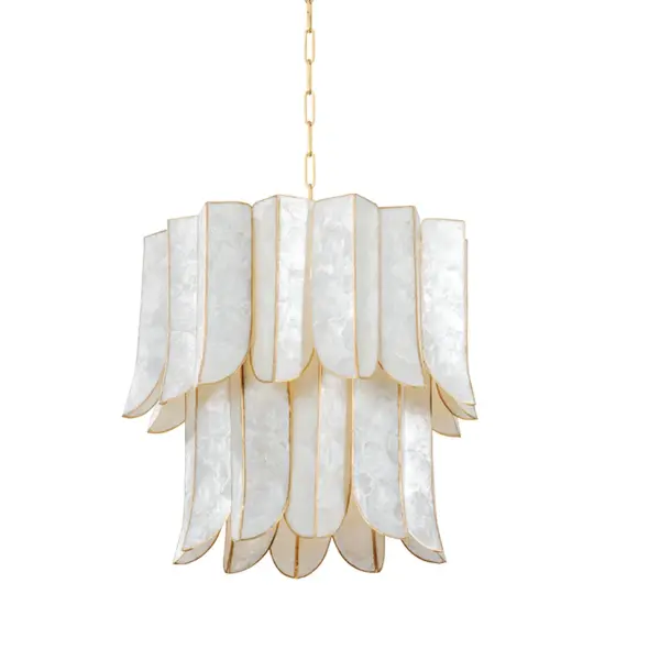 Cartagena Seven Light Chandelier in Vintage Gold Leaf