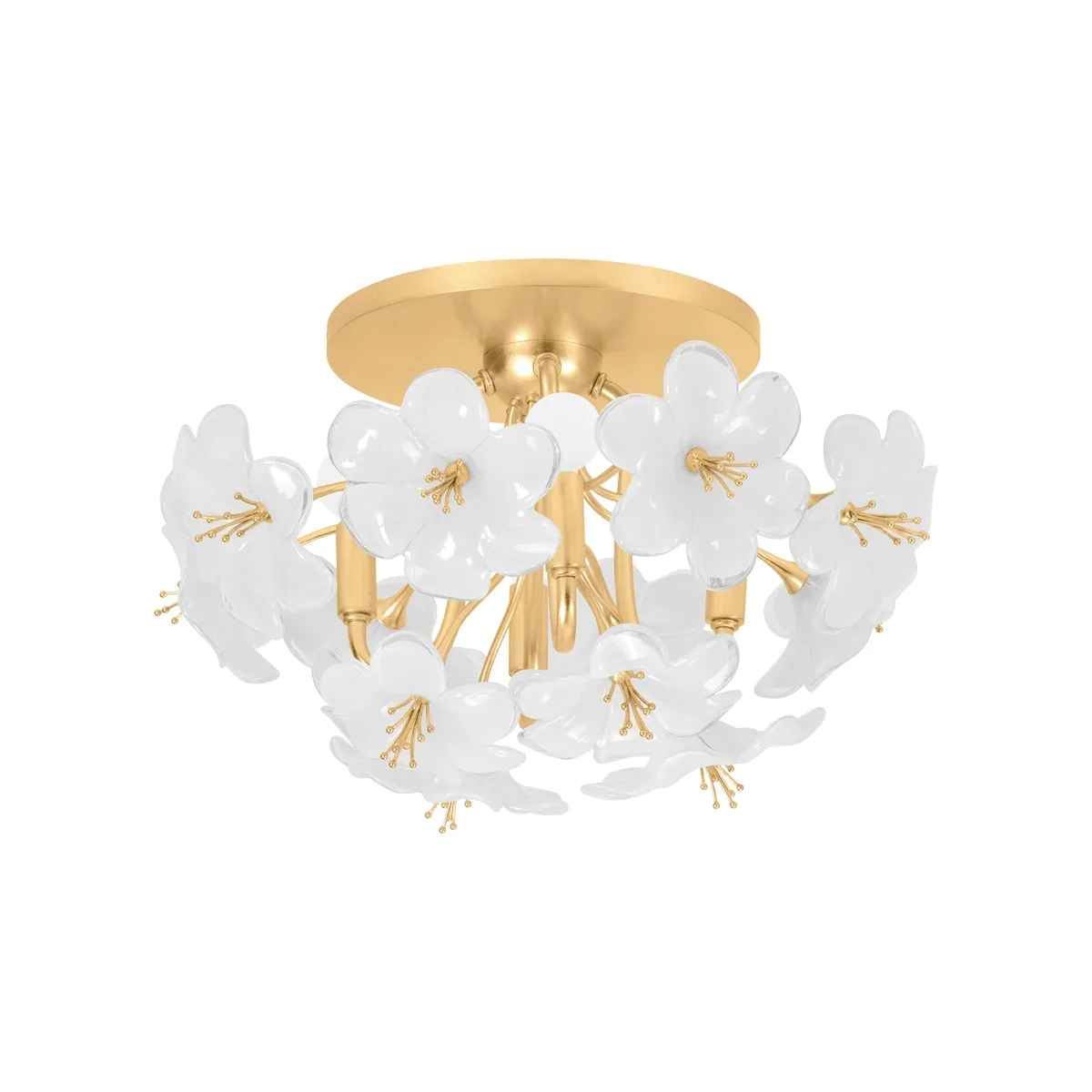 Hygea Four Light Flush Mount in Gold Leaf