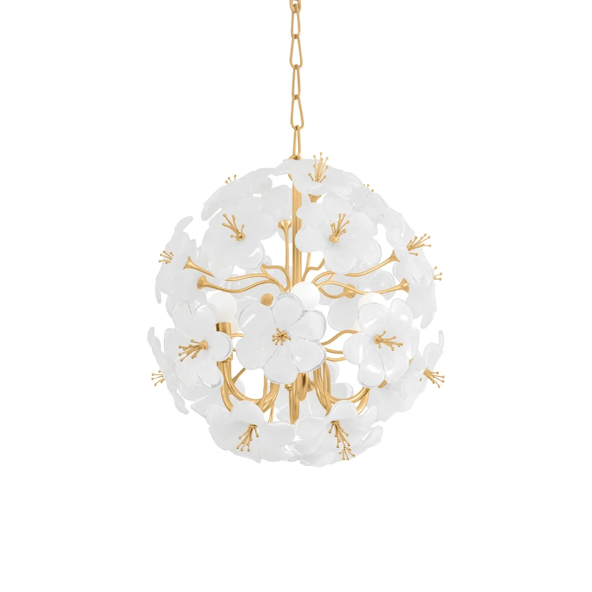 Hygea Six Light Chandelier in Gold Leaf