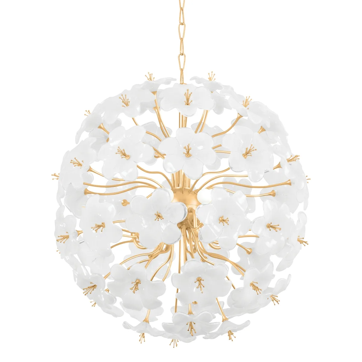 Hygea Eight Light Chandelier in Gold Leaf