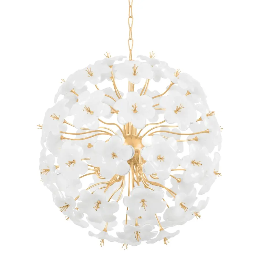 Hygea Eight Light Chandelier in Gold Leaf