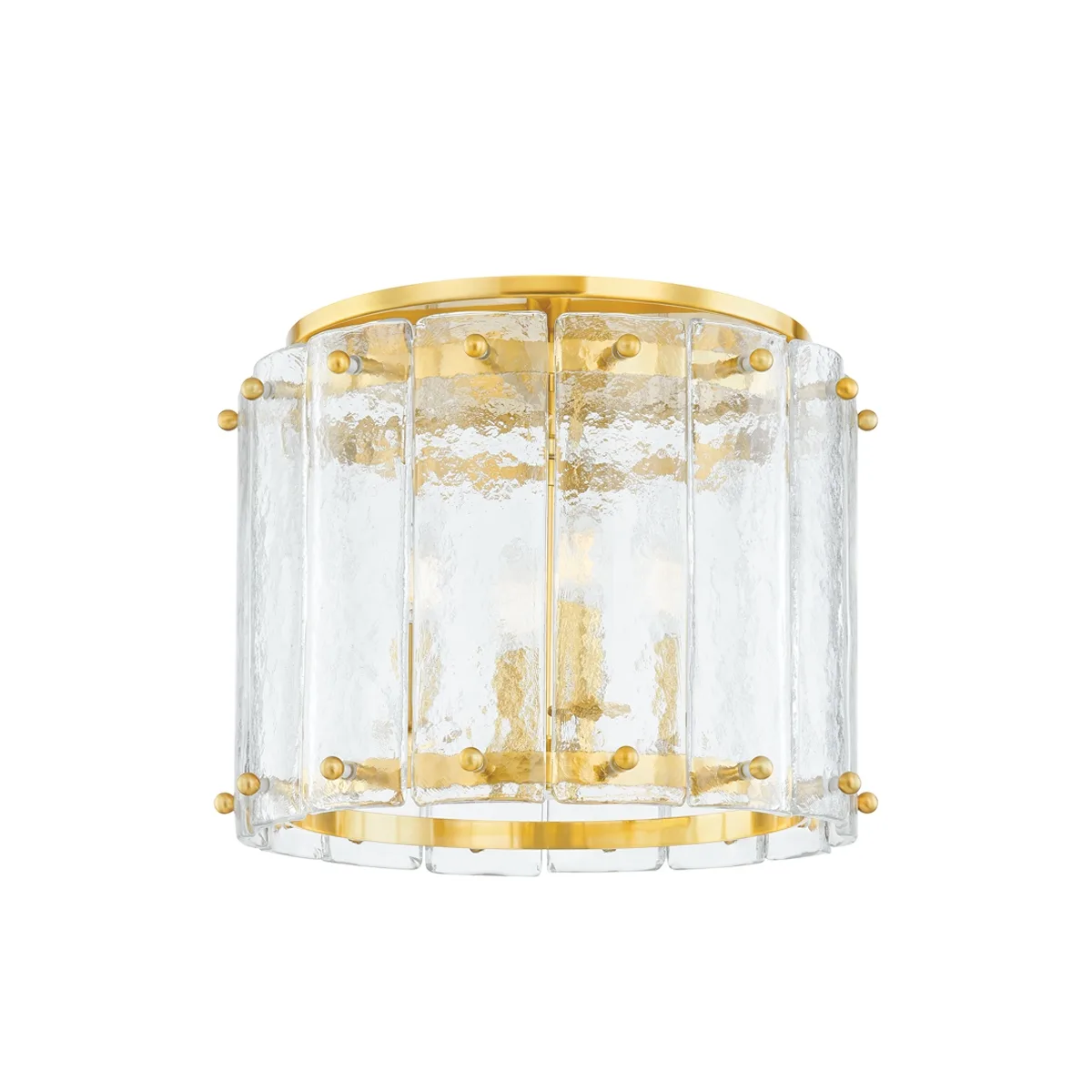 Rio Four Light Flush Mount in Vintage Polished Brass