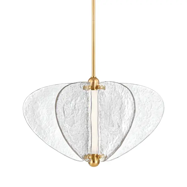 Freya LED Chandelier in Vintage Brass