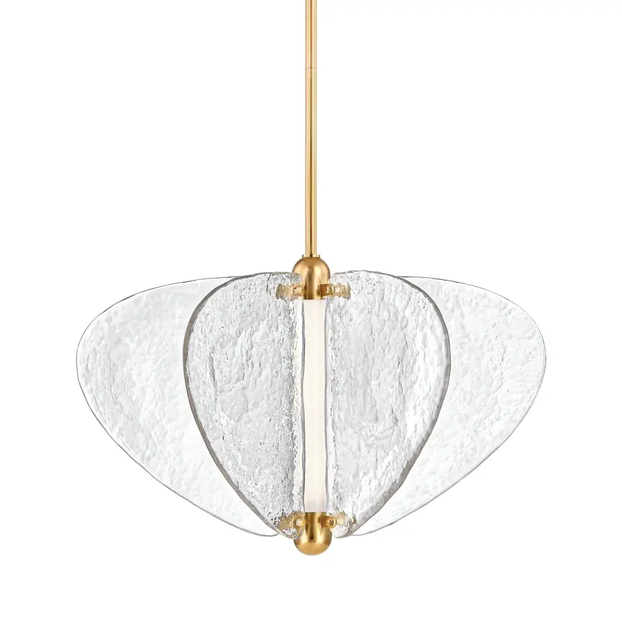Freya LED Chandelier in Vintage Brass