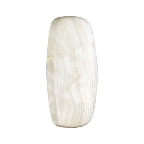 A stunning artisanal wall sconce featuring hand-carved Ice Onyx stone that creates a mesmerizing lit-from-within effect. Each piece is unique with natural color variations, making it a true statement piece for sophisticated interiors.
