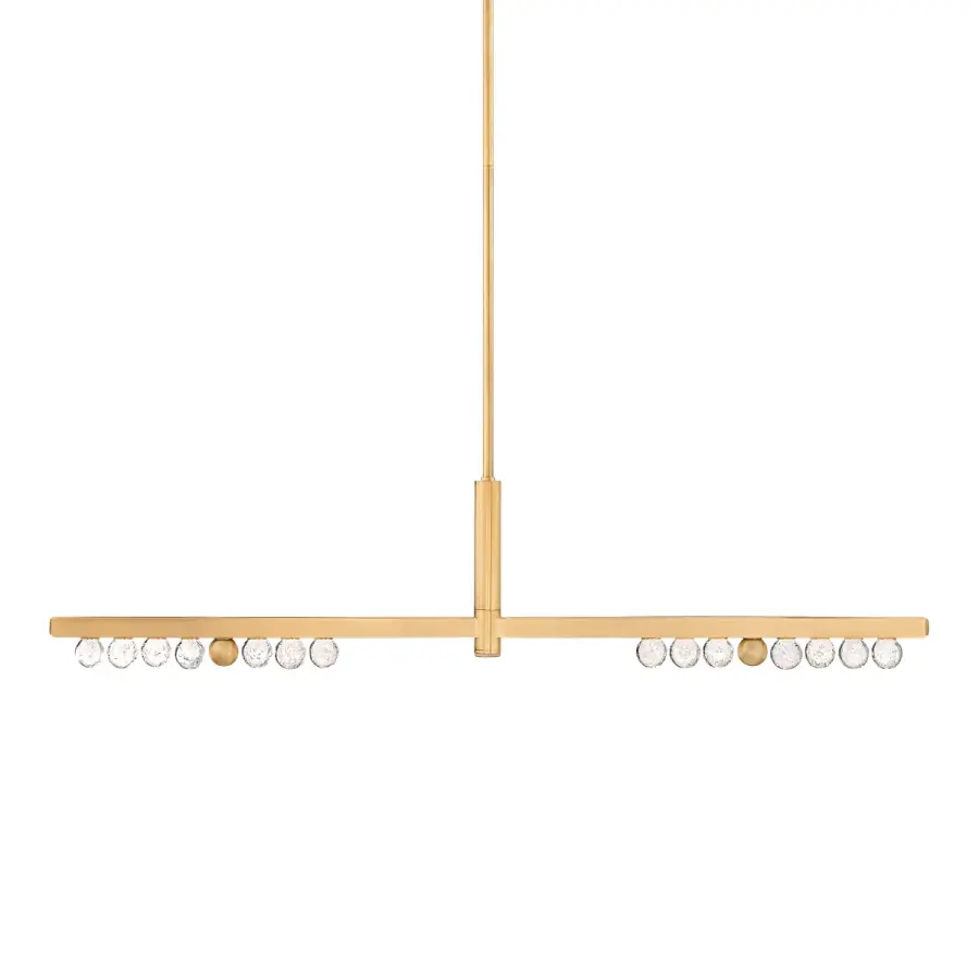 Annecy LED Linear Chandelier in Vintage Brass