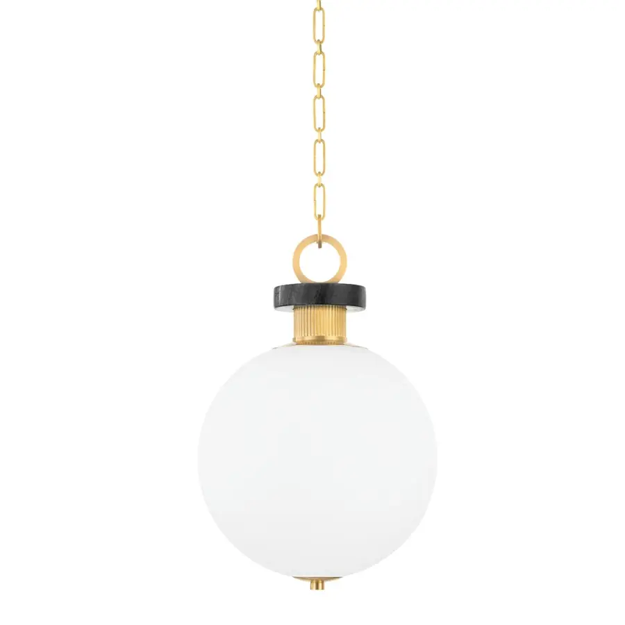 Haru One Light Pendant in Vintage Brass