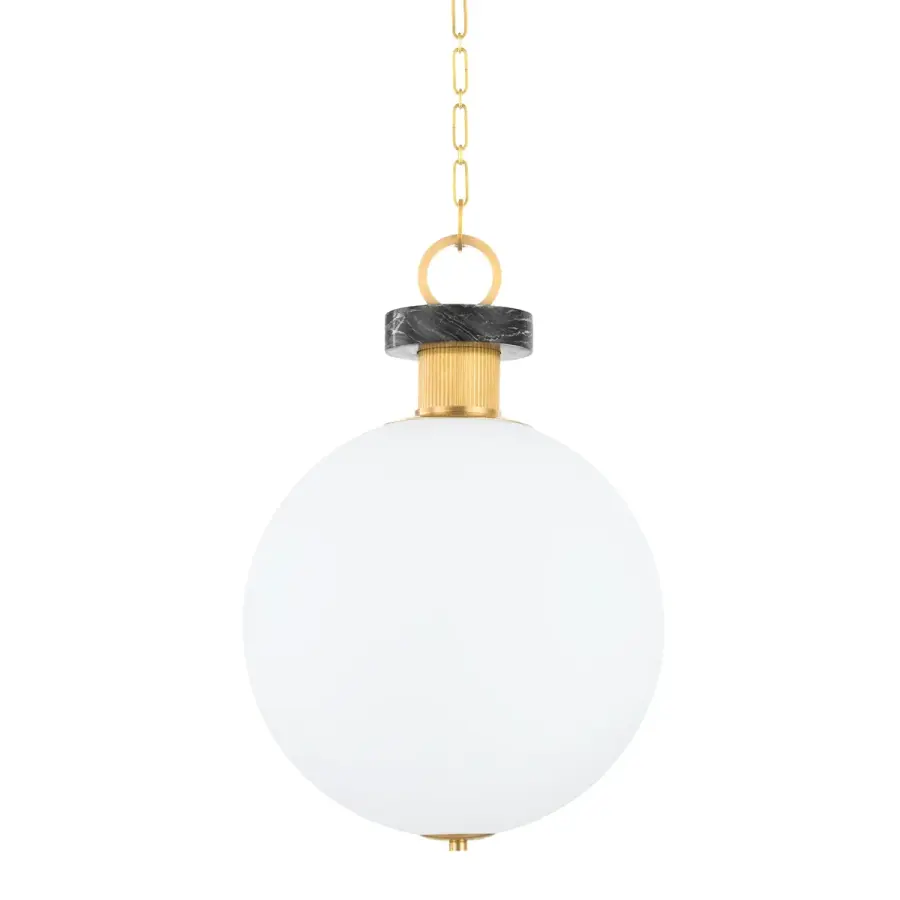 Haru One Light Pendant in Vintage Brass