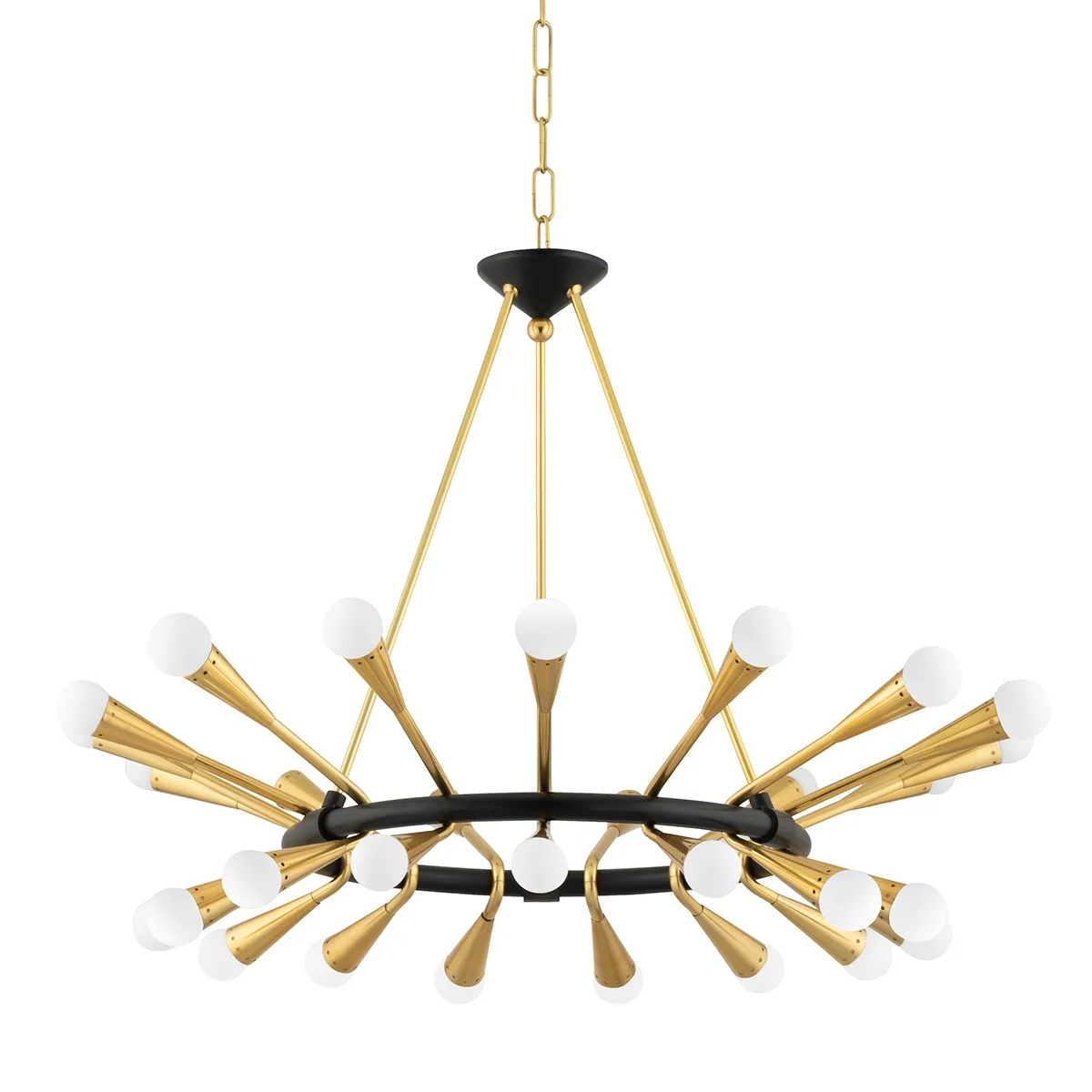 Aries 30-Light Chandelier in Vintage Polished Brass