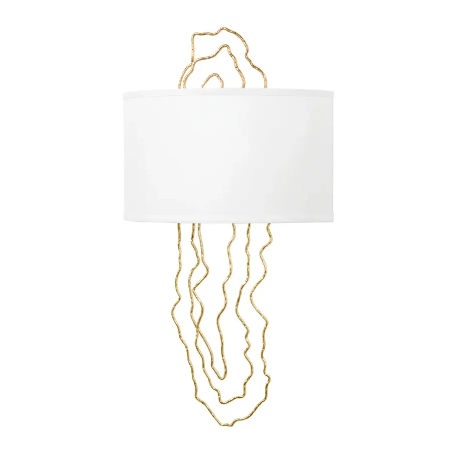 5th Avenue Two Light Wall Sconce in Vintage Gold Leaf