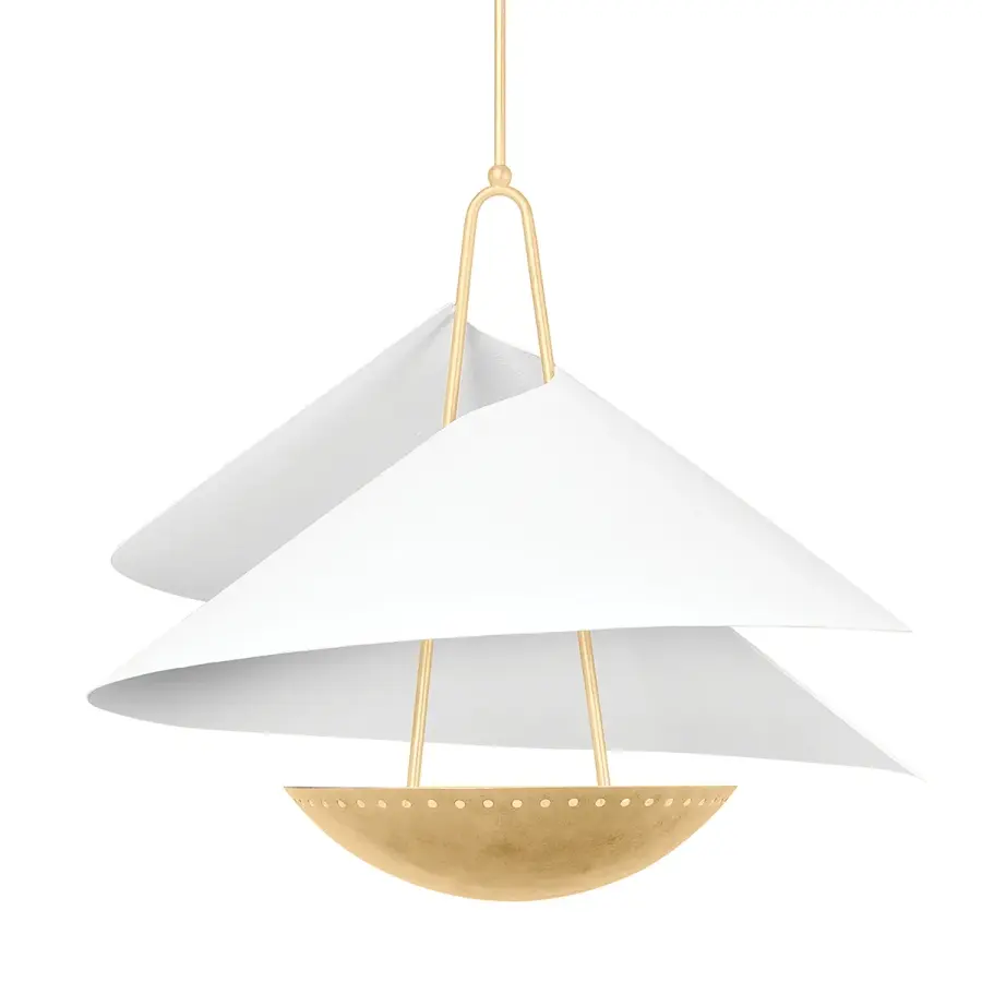 Carini Four Light Pendant in Vintage Gold Leaf