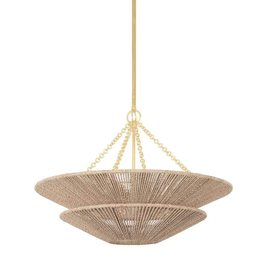 Tropea Six Light Pendant in Gold Leaf