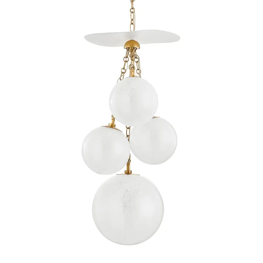 Antoinette Four Light Pendant in Vintage Brass
