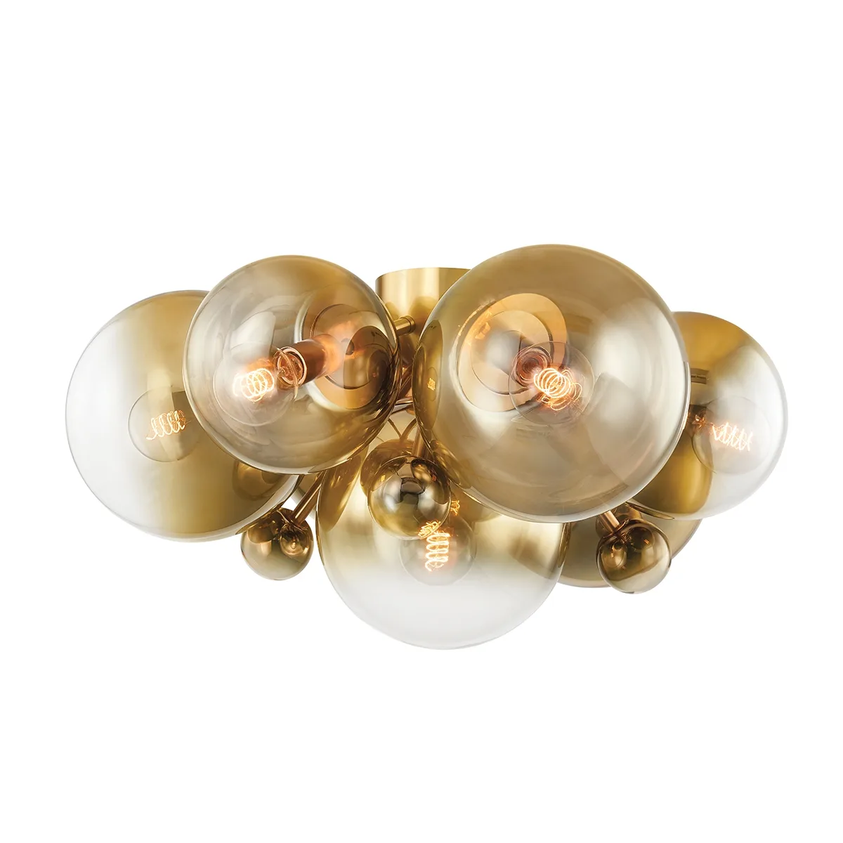Kyoto Seven Light Flush Mount in Vintage Polished Brass