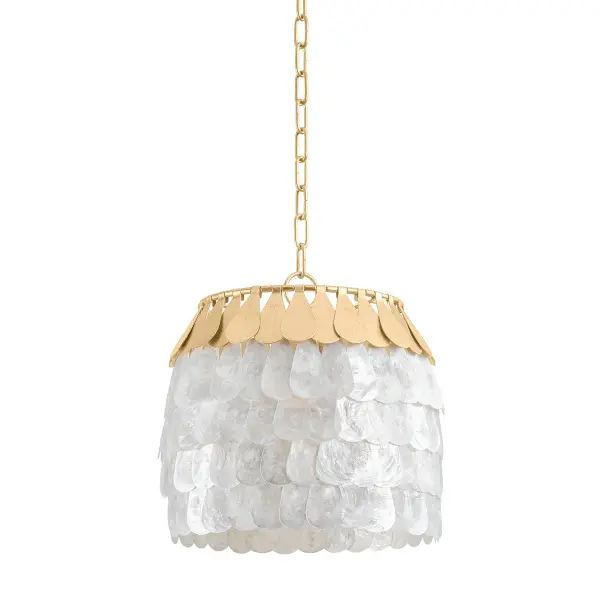 Coralie One Light Pendant in Vintage Gold Leaf