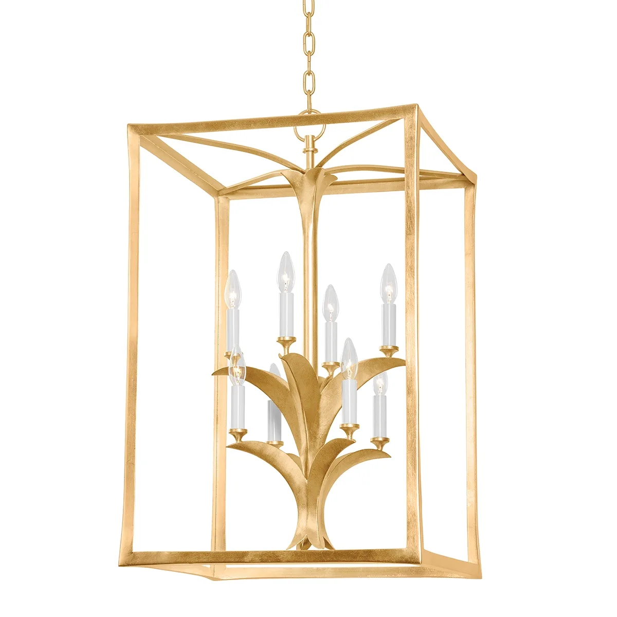 Bergamo Eight Light Lantern in Vintage Gold Leaf