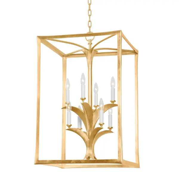 Bergamo Eight Light Lantern in Vintage Gold Leaf