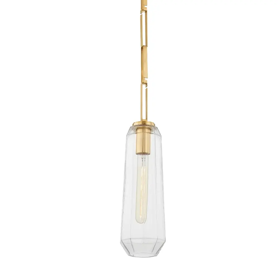Copenhagen One Light Pendant in Vintage Brass