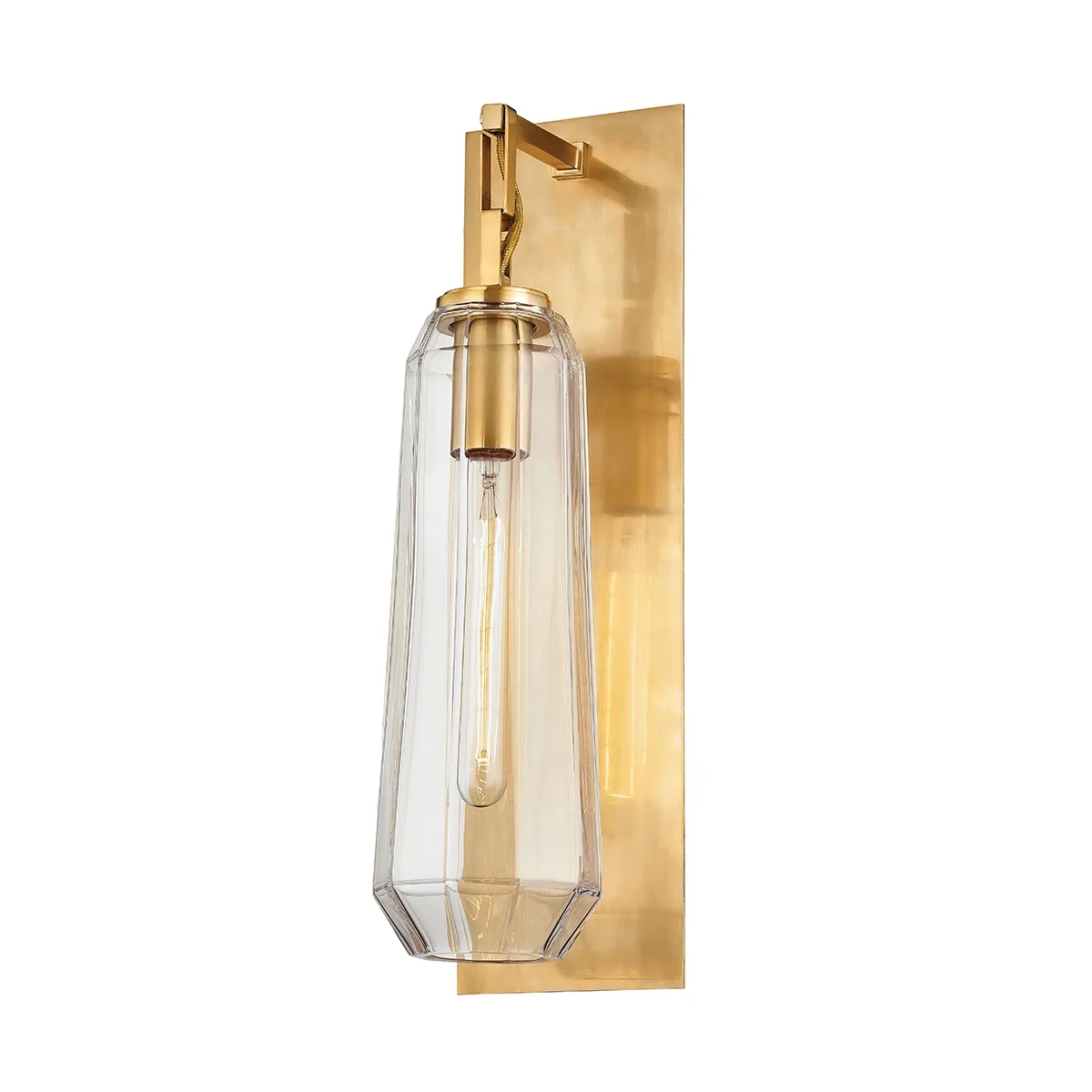 Copenhagen One Light Wall Sconce in Vintage Brass