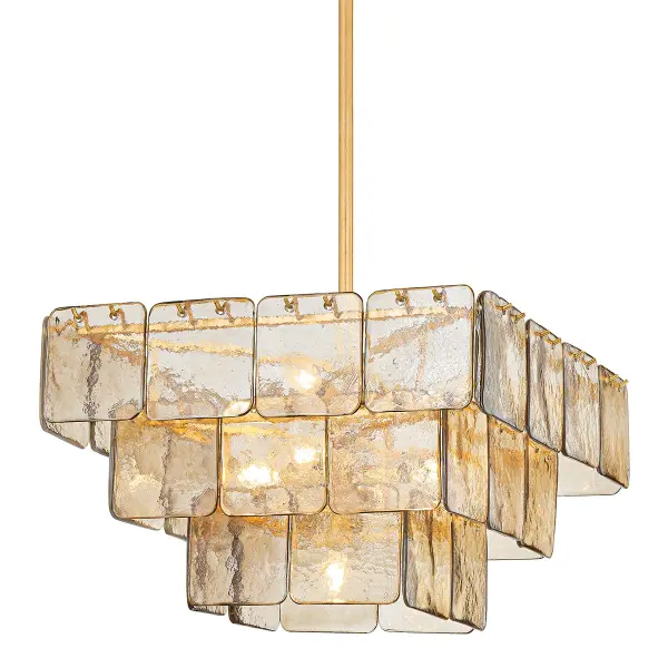 Regal Nine Light Chandelier in Vintage Gold Leaf