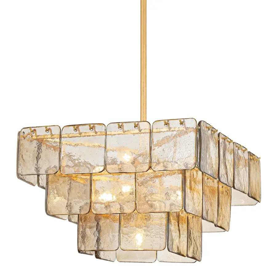 Regal Nine Light Chandelier in Vintage Gold Leaf