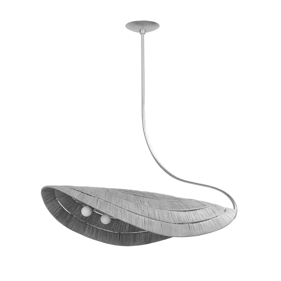 Medea Six Light Linear Chandelier in Gold Leaf