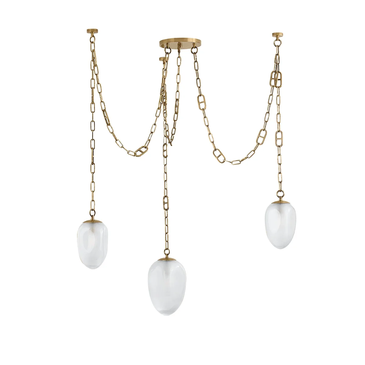 Daith Three Light Chandelier in Vintage Brass
