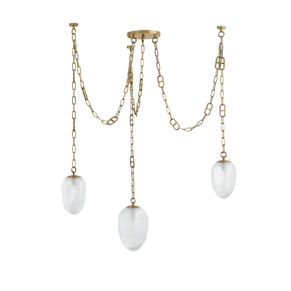 Daith Three Light Chandelier in Vintage Brass