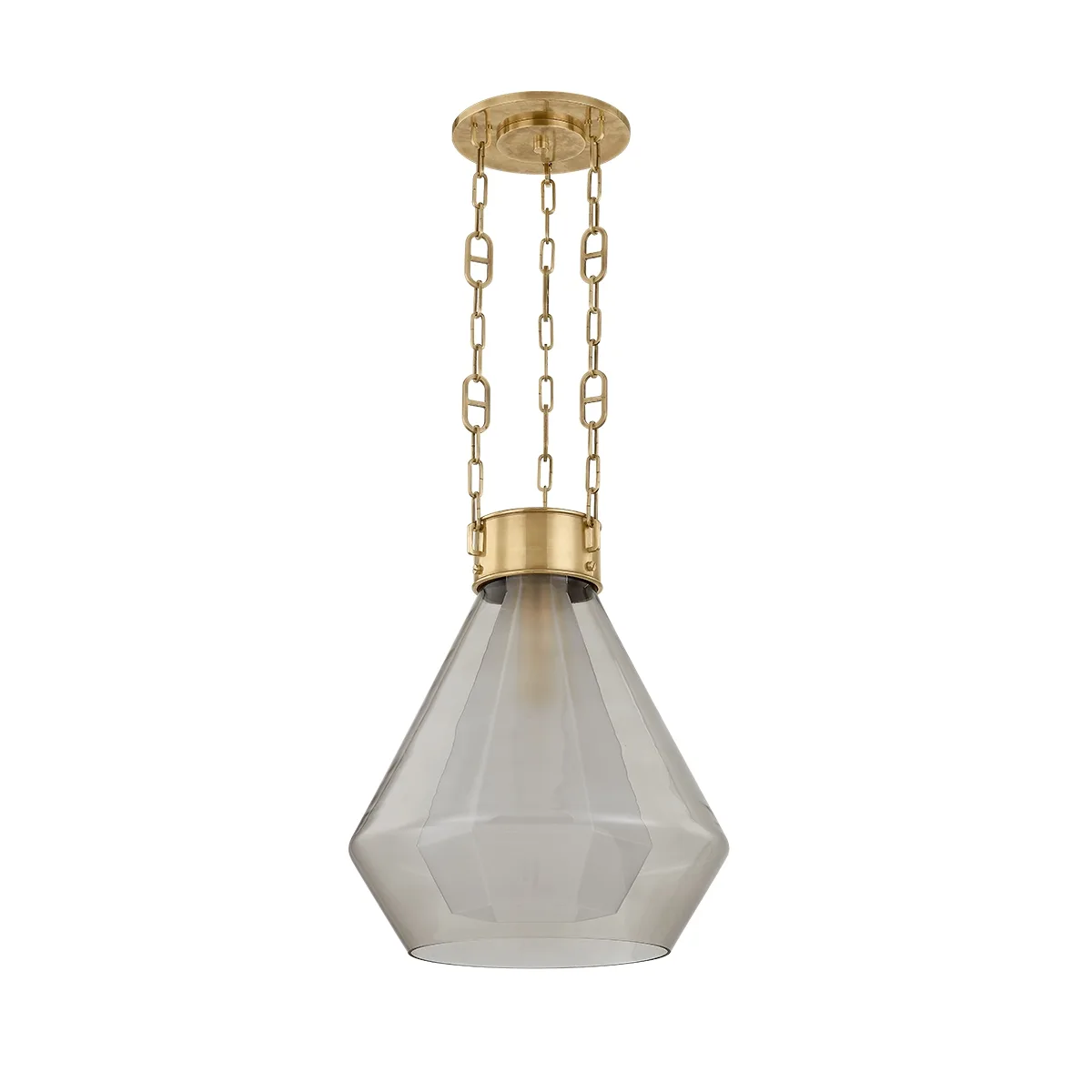 Tragus One Light Pendant in Vintage Brass