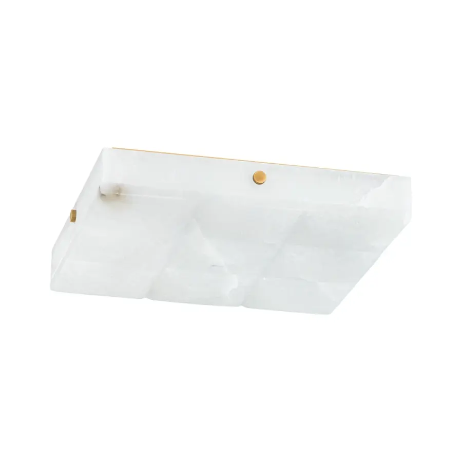 Gypsum LED Flush Mount in Vintage Brass