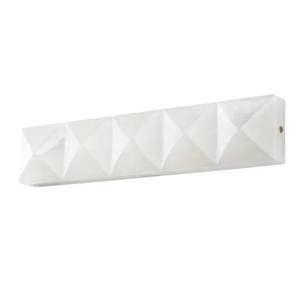 This sophisticated wall sconce showcases natural alabaster panels that emit a warm, milky glow, perfect for adding ambient lighting to hallways and bathrooms. The vintage brass finish complements the stone's organic beauty while the integrated LED provides energy-efficient illumination.