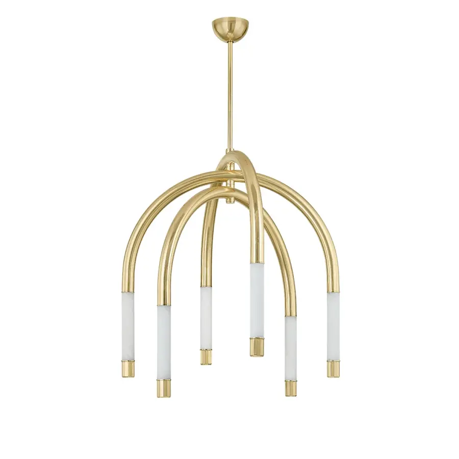 Zeme LED Chandelier in Vintage Polished Brass