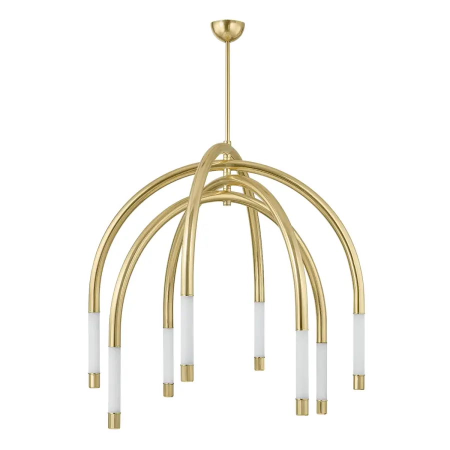 Zeme LED Chandelier in Vintage Polished Brass